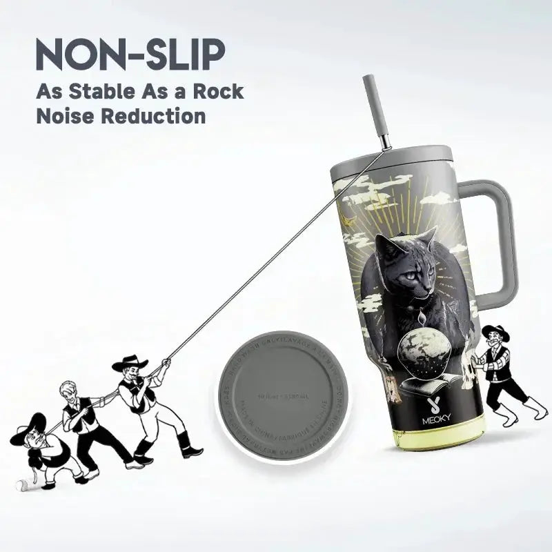 Meoky 40oz Tumbler With Handle Straw Stainless Steel Gift