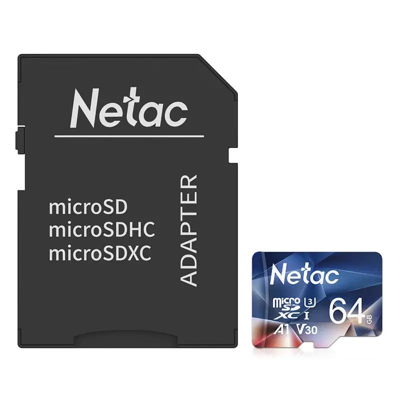 Netac Original Memory SD Card Micro with Adapter MicroSDXC Cards 512GB 256GB 128GB 64GB 32GB U3 Memoria Storage Card A1 P500
