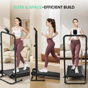 Quiet Home Incline Walking Pad With Dual Flywheel And Soft Grips