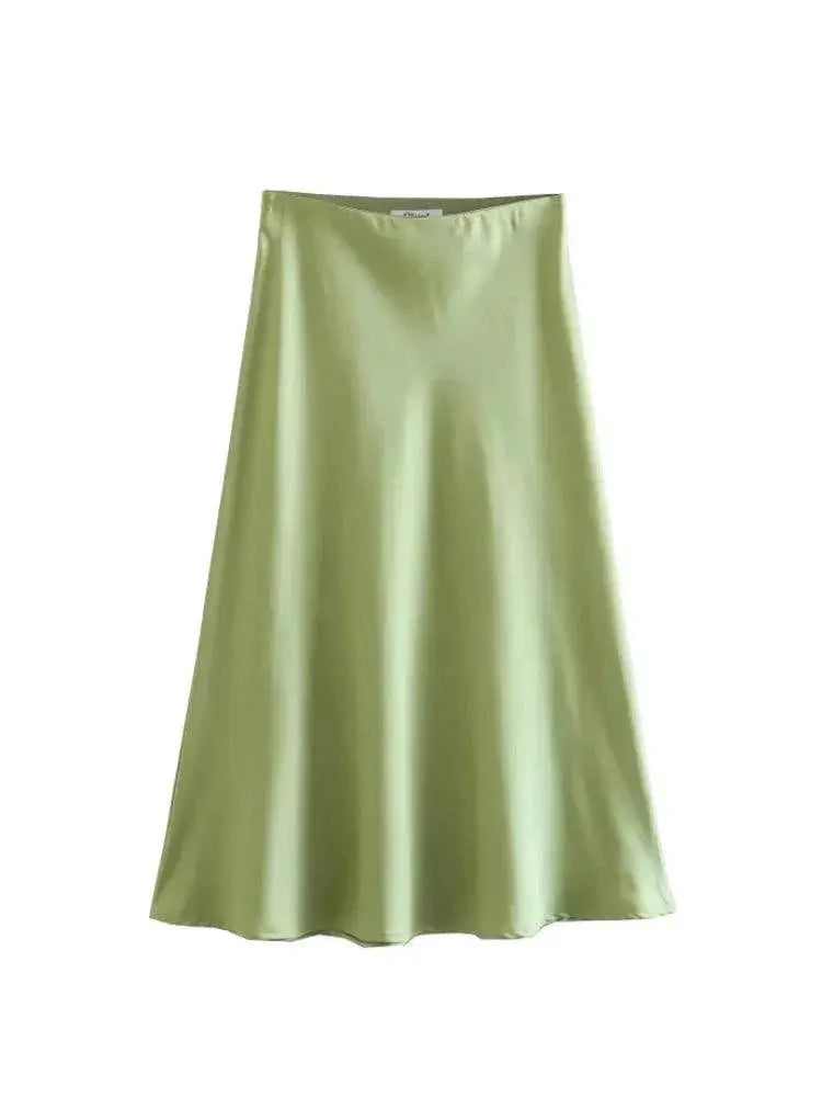 Flattering Satin Midi Skirt for Women — product view 13