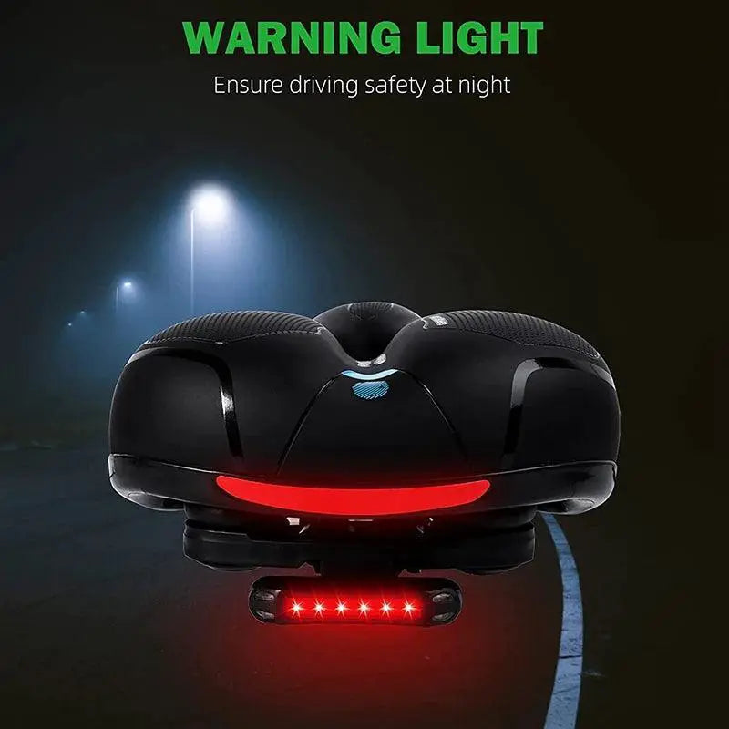 Waterproof Memory Foam Bike Seat With LED Taillight Comfort