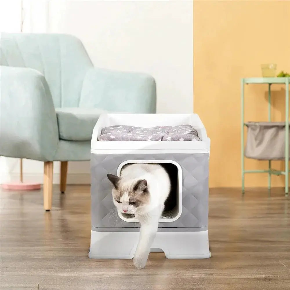 Foldable Cat Litter Box Large Pet Toilet Easy Clean Shovel