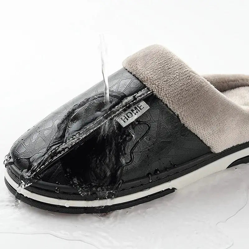 Unisex Warm Fur Slippers Waterproof Indoor House Shoes