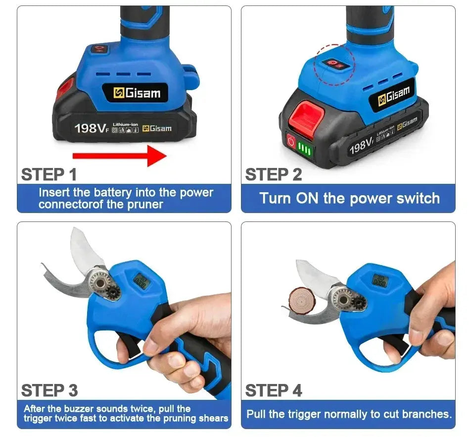 Gisam 30mm Cordless Brushless Electric Pruner Shears