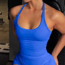 Breathable Gym Top Women Seamless Strappy Tank Bra