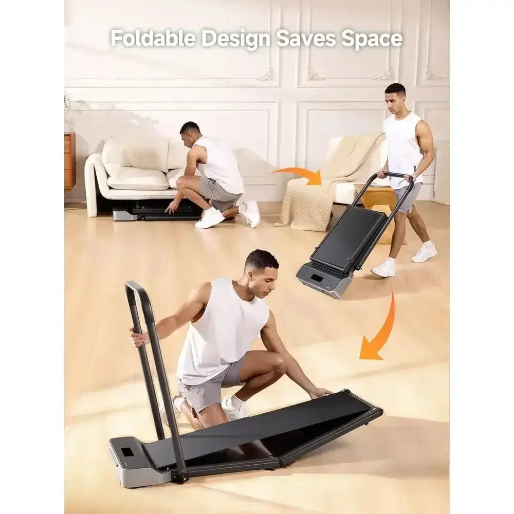 Portable Walking Pad with Handle, Compact Treadmill for Home Office, Space-Saving Under Desk Exercise Equipment