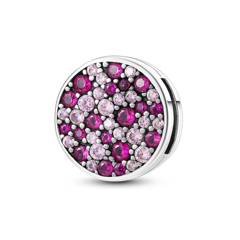 Silver Plated Purple Charm Flower