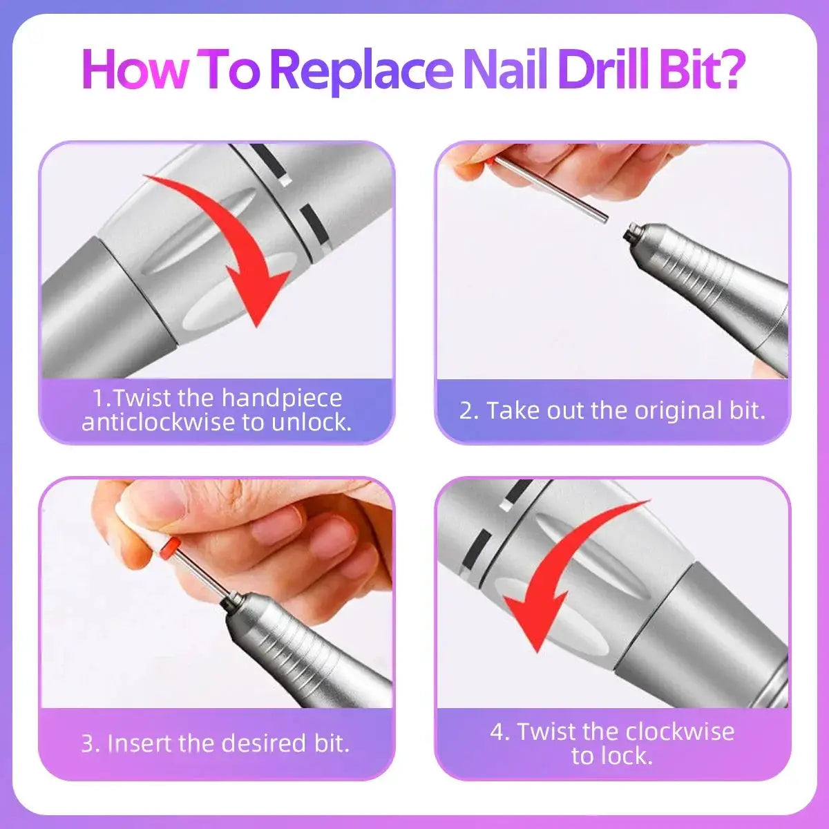 45000 RPM Electric Nail Drill Portable Nail File Home Salon