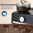 Espresso Machine with Grinder, Italian Semi-Automatic Pressure