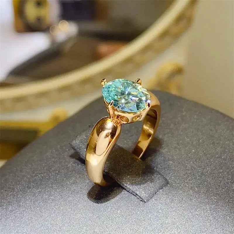 Exquisite Blue Moissanite Ring — product image 5