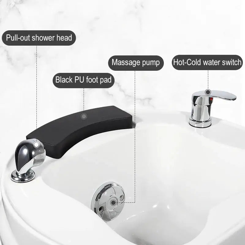 Luxury Massage Foot Bath Basin Electric Spa Footbath Basin with Surging Pump & Shower Head - Relaxation Detoxification Foot Bath