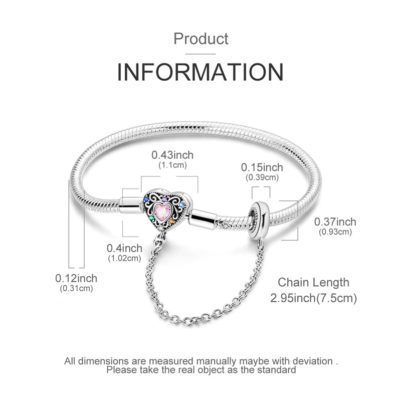 Bracelet Sterling Silver Snowflake Heart