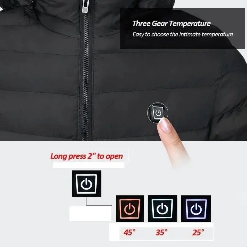 Men Heated Jacket Electric Heating 19 11 9 Areas Warm Coat