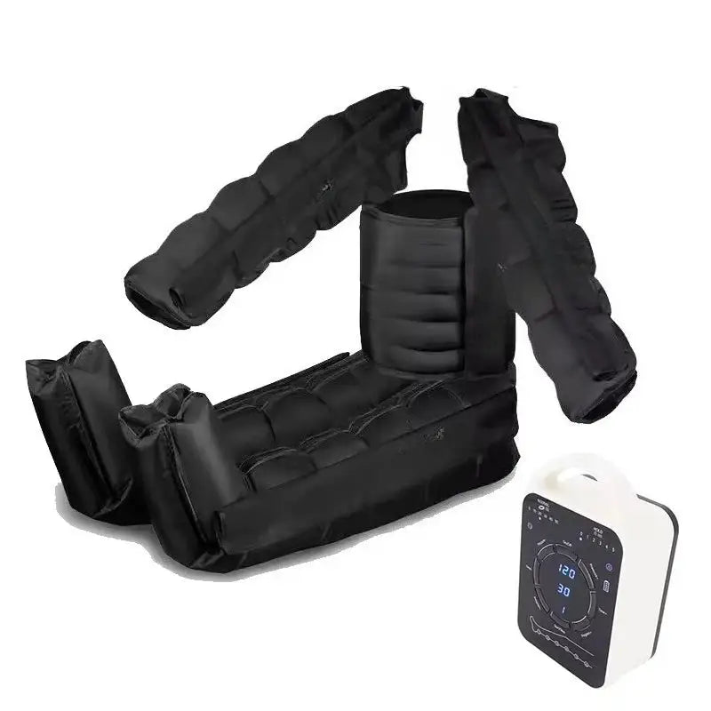 Smart Wireless 6-Chamber Air Compression Leg Massager - 360° Pneumatic Compression Device for Full Body & Foot Recovery Portable