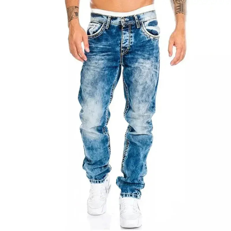 Mens Straight Stretch Slim Jeans Brands Homme Pants