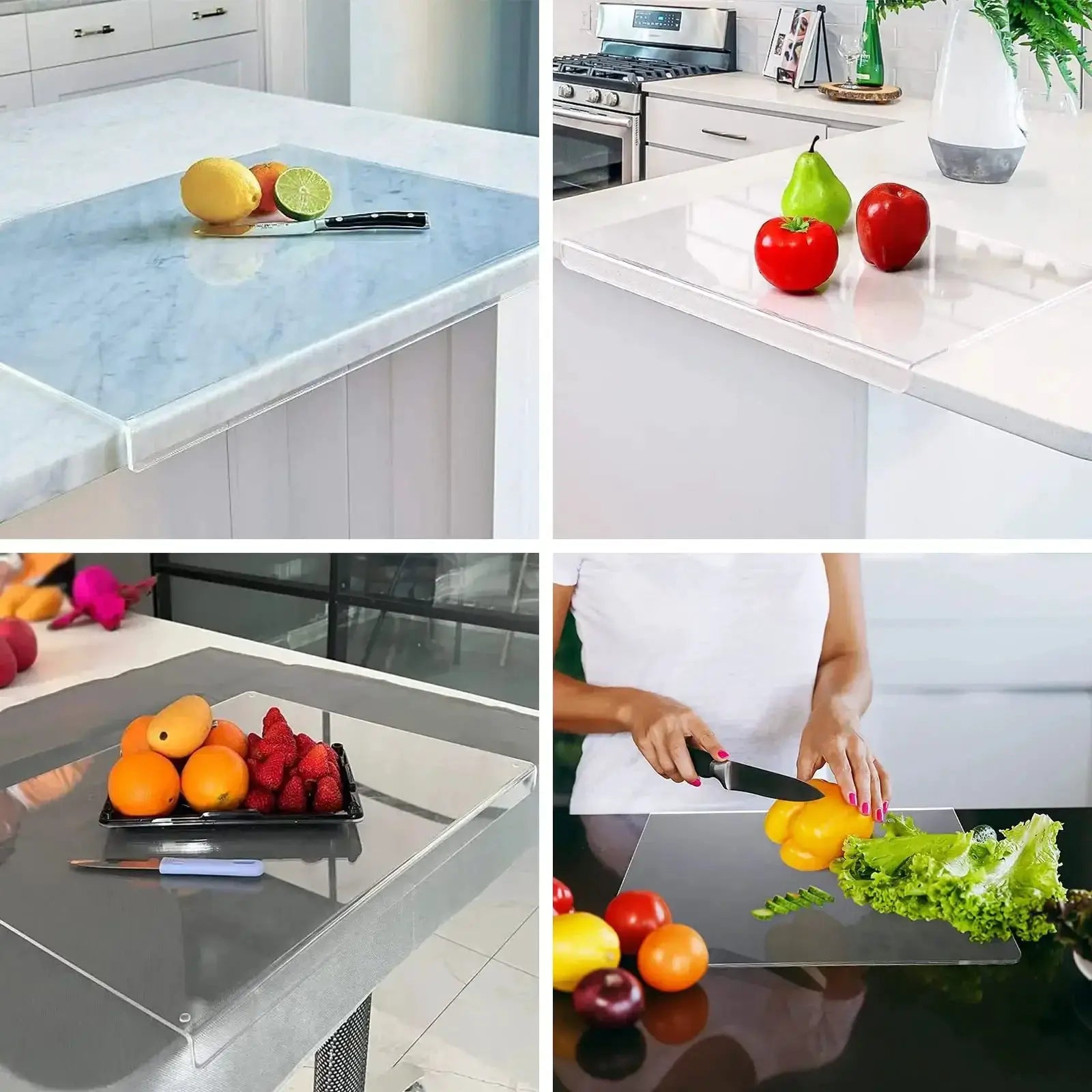 Acrylic Transparent Cutting Board With Lip Anti Slip Gadget