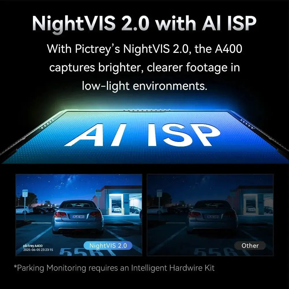 Pictrey A400 4K Dash Cam With Built In ADAS WiFi 1.9 Inch IPS Screen - stepyours.com