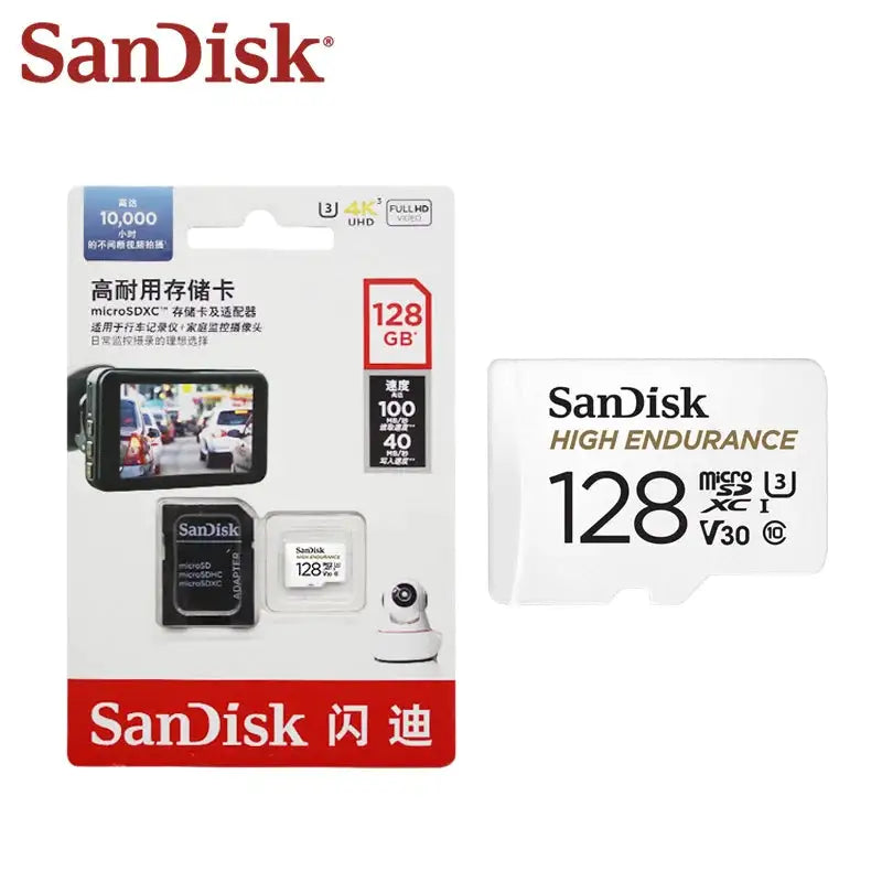 SanDisk V30 Surveillance Camera Memory Card High Endurance MicroSDXC TF Card 512GB 128GB 256GB 64GB 32GB 4K Video Card for DVR