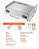 SucceBuy Commercial Electric Griddle Adjustable Temp Control