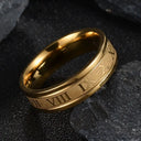 Stainless Steel Punk Roman Numeral Unisex Ring