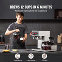 SucceBuy Commercial Drip Coffee Maker w/ Carafes Plates Stainless