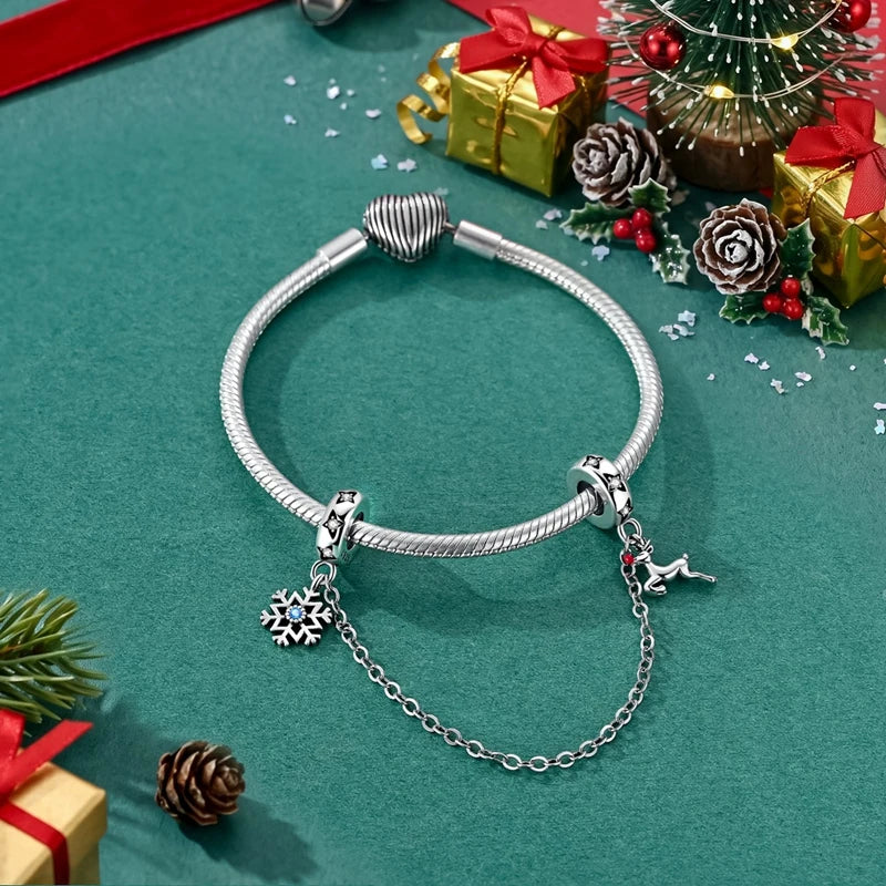 Merry Christmas Charm Bead Sterling