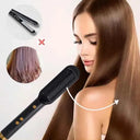 Hair Straightener Brush - Fast Ceramic Heating.