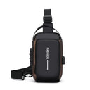 Men Sling Bag - Oxford Chest Pack Zip Phone Slot