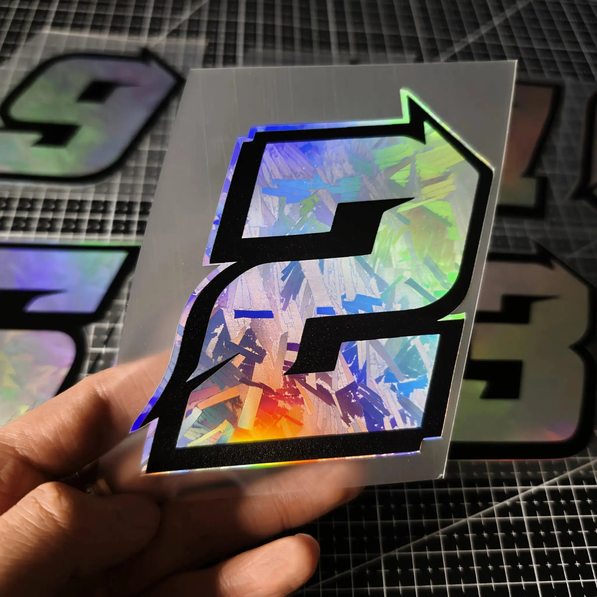 Motorcycle Racing Number Stickers - Iridescent Holographic — product view 11