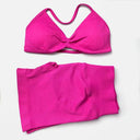 Seamless Yoga Set Women Strappy Bra High Waist