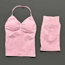 Women Seamless Yoga Set With Tummy Control Shorts
