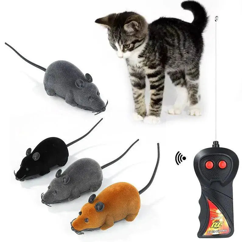 Wireless Remote Control Interactive Cat Toy Squeaky Mouse