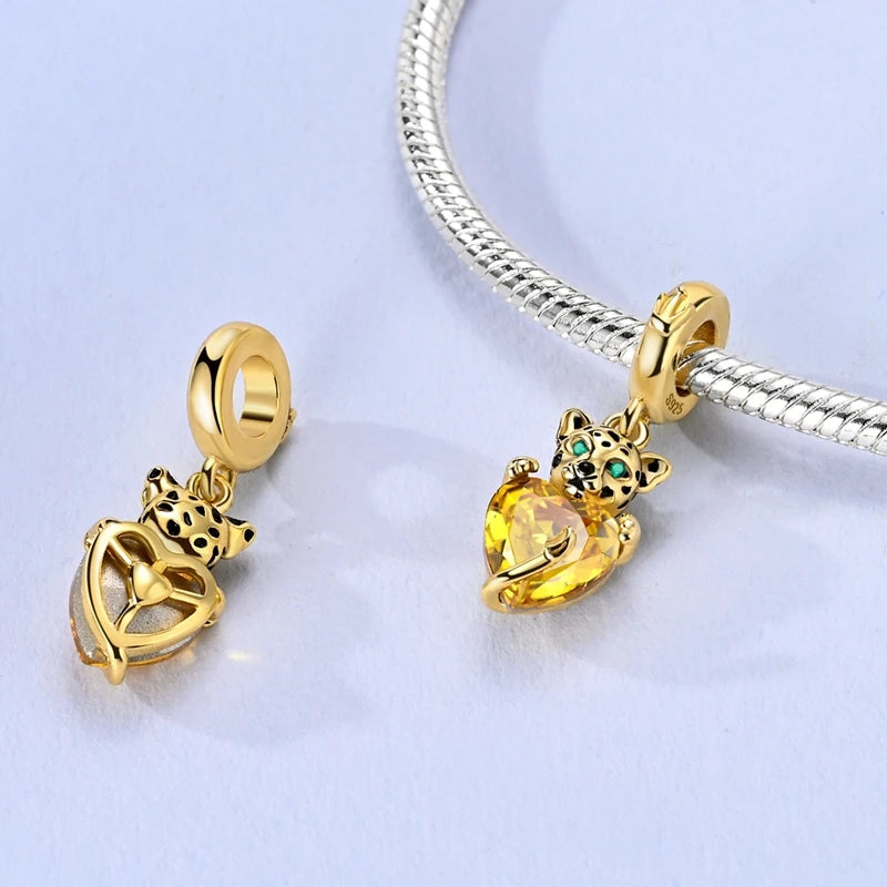 Charm Beads Sterling Silver Golden