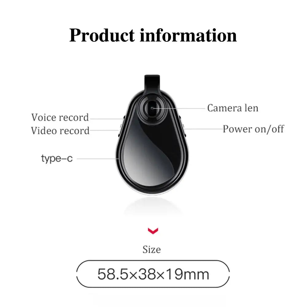 1080P Action Camera Oculta Wide View Angle Portable Small Nacklace Audio Video Voice DV Dictaphone 8-128GB Digtal Recorder Cam