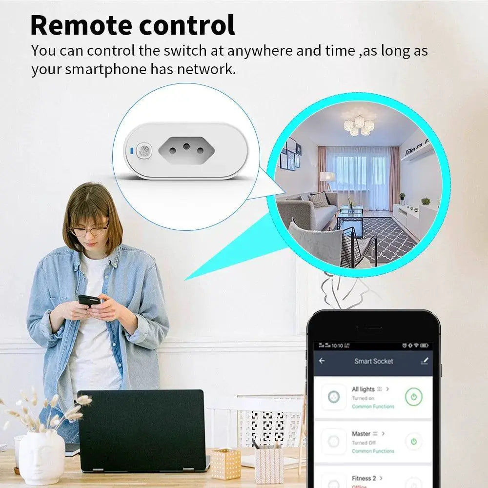 Smart WiFi Plug With Voice Control And Energy Monitoring