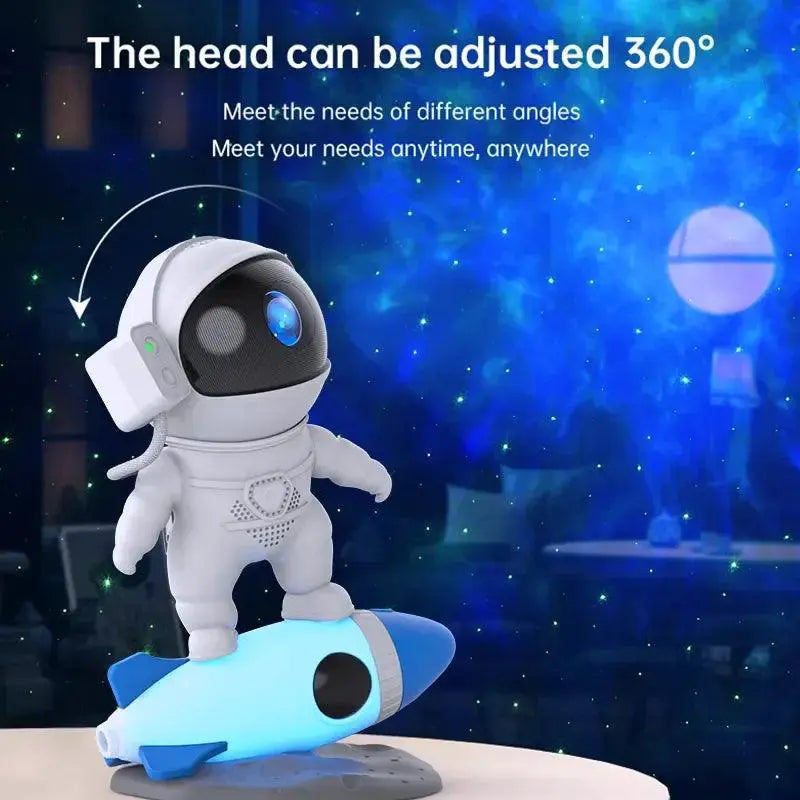 Kids Rocket Astronaut Star Projector Night Light With Remote