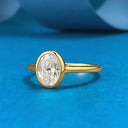 925 Silver Gold Plated Moissanite Ring
