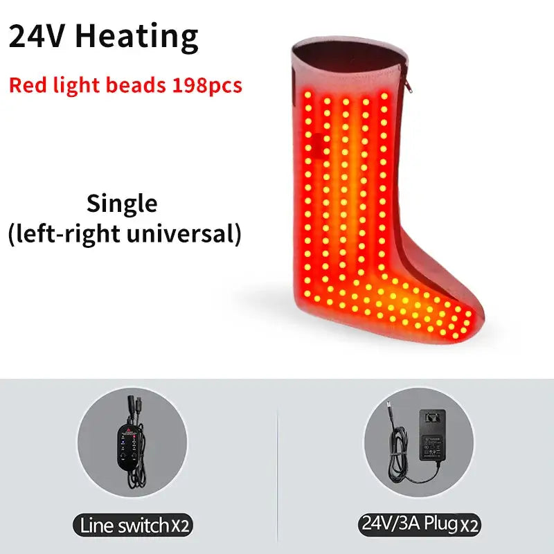 660nm Red Light Heating Foot Wrap Boots Massager with 3 Modes, Daily Care Soothes Joints & Eases Fatigue