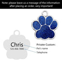 Customizable Glitter Paw Pet ID Tag for Dogs and Cats
