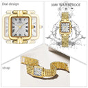 Luxurious Square Dial Silver Steel Women's Watch Timeless Elegance