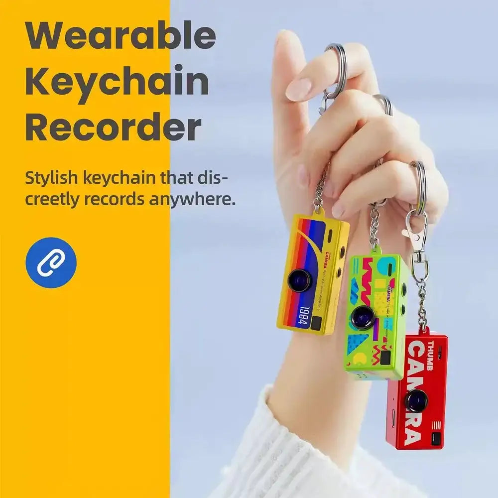 KEBIDUMEI Mini Action Camera Retro Support Memory Card Thumb Keychain Camera 0.96inch 1080P Very Small Camcorder Video Recorder