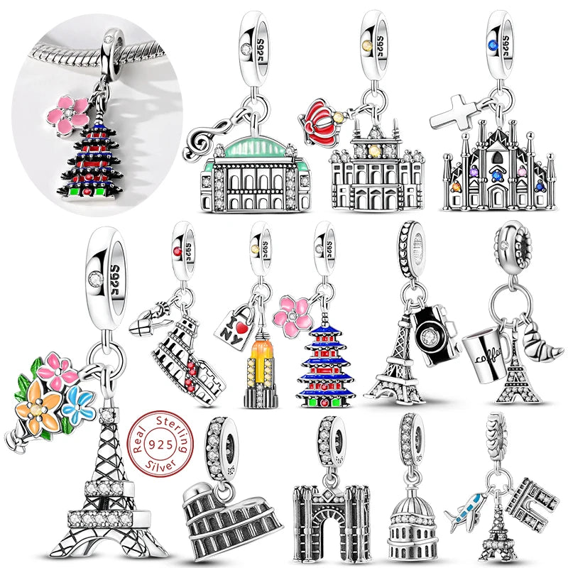 Sterling Silver Charm Paris Eiffel