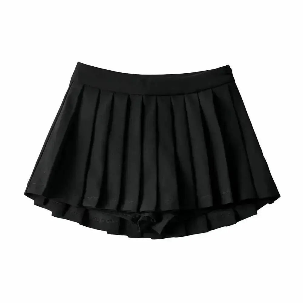 Vintage Pleated Mini Skirt Korean Tennis Fashionista Style