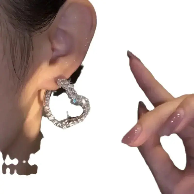 Korean Style Light Luxury Zircon Earrings For Women