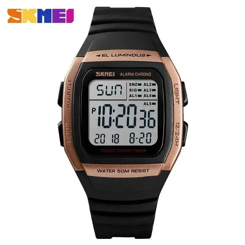 Digital Watch Dual Time Chronograph Men Digital Timepiece
