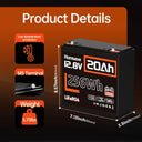 Humsienk 12V 20Ah LiFePO4 Battery Pack