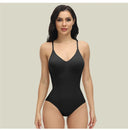 GUUDIA V Neck Spaghetti Strap Compression Bodysuit Slimming