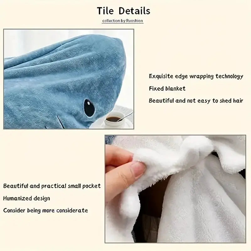 Shark Blanket Wearable For Adults Winter Warm Cozy Plush