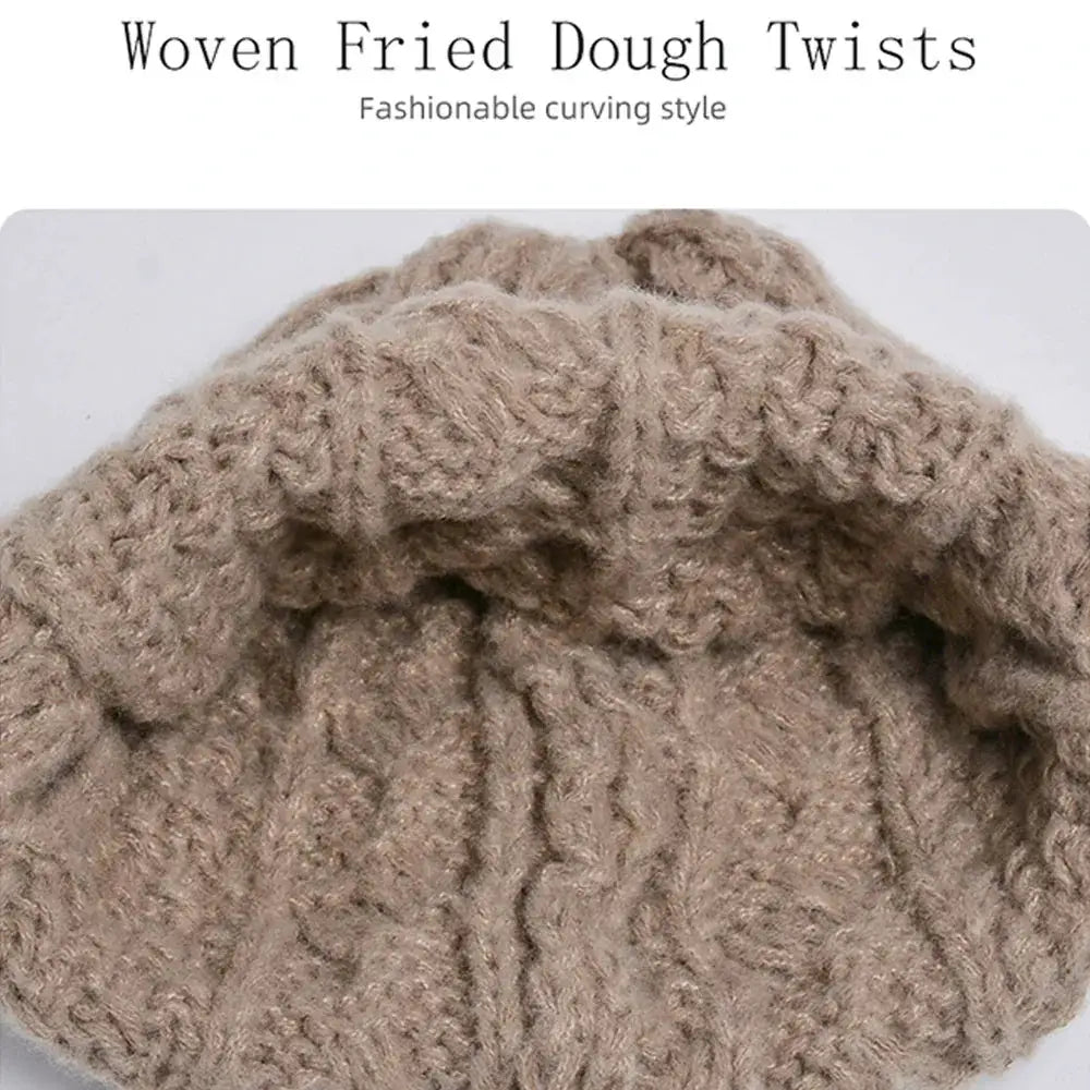Women Knitted Hat Scarf Set For Outdoor Cycling Warmth