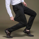 Men's Summer Fashion Business Casual Long Pants Suit Pants Male Elastic Straight Formal Trousers Plus Big Size 28-40